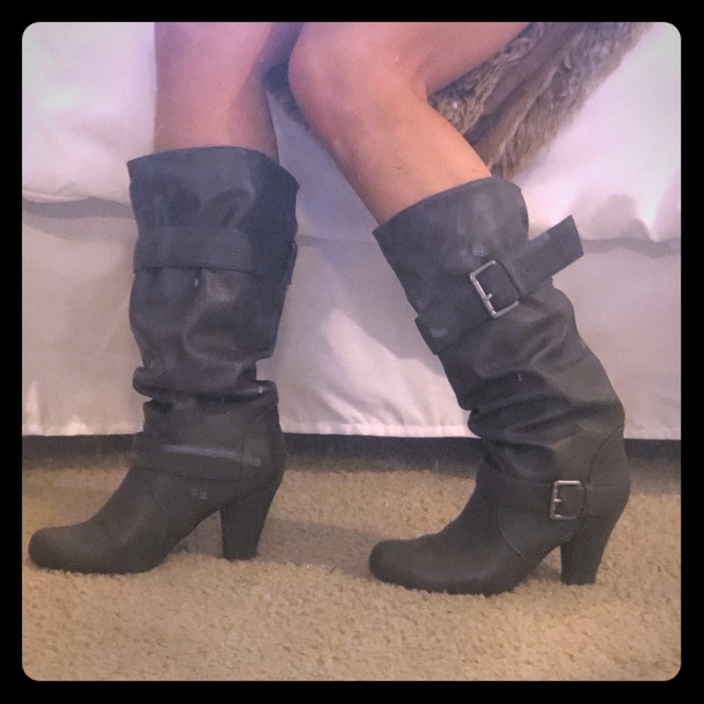 Just Fab scrunch boots with low heel